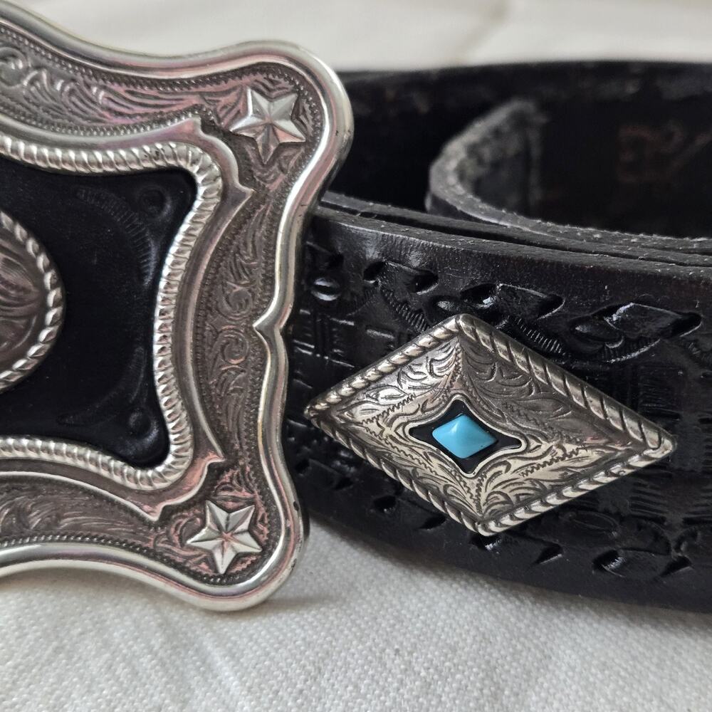 Southwestern Style Cowboy Buckle Belt By Ivan - Picture 3 of 11